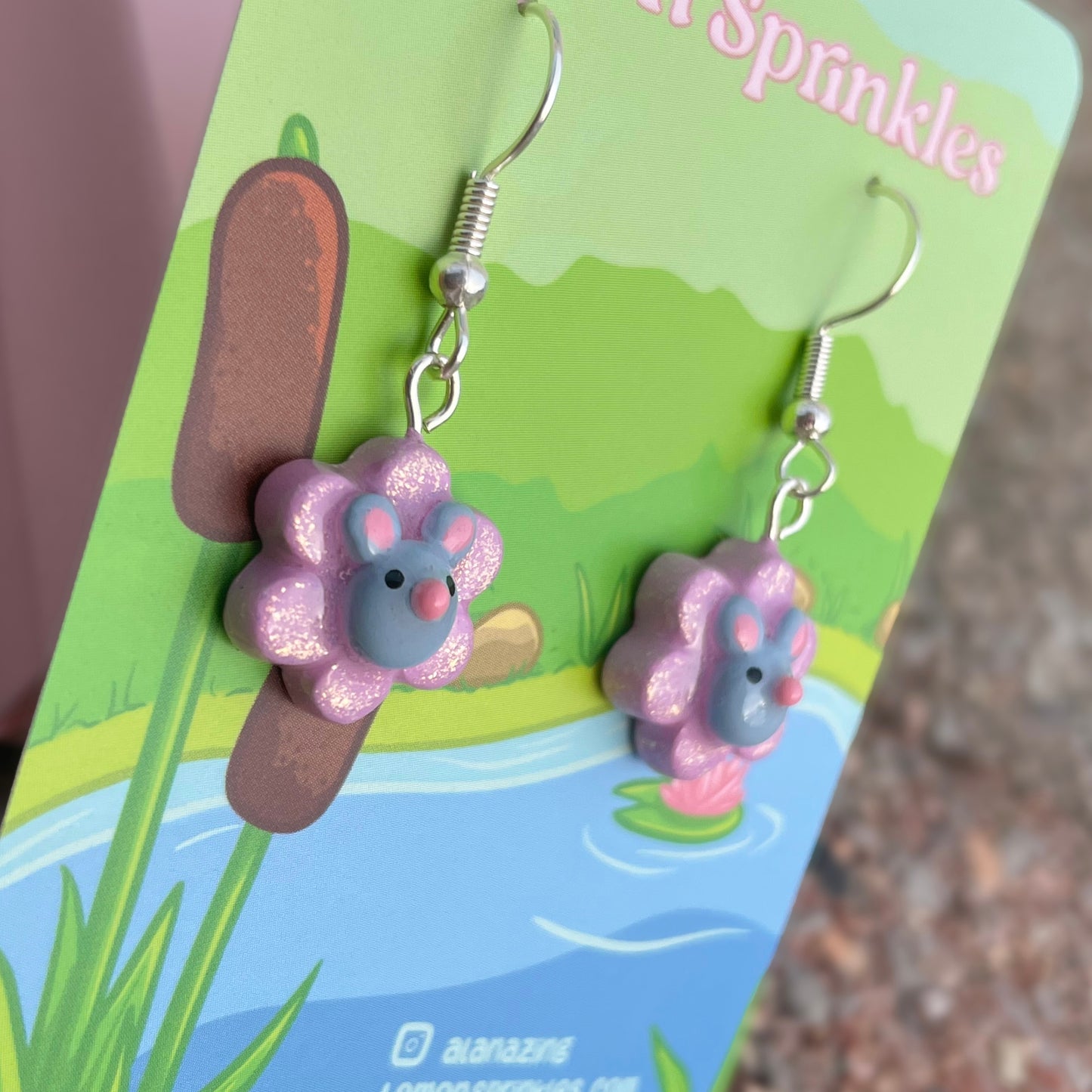 Rat Flower Clay Earrings