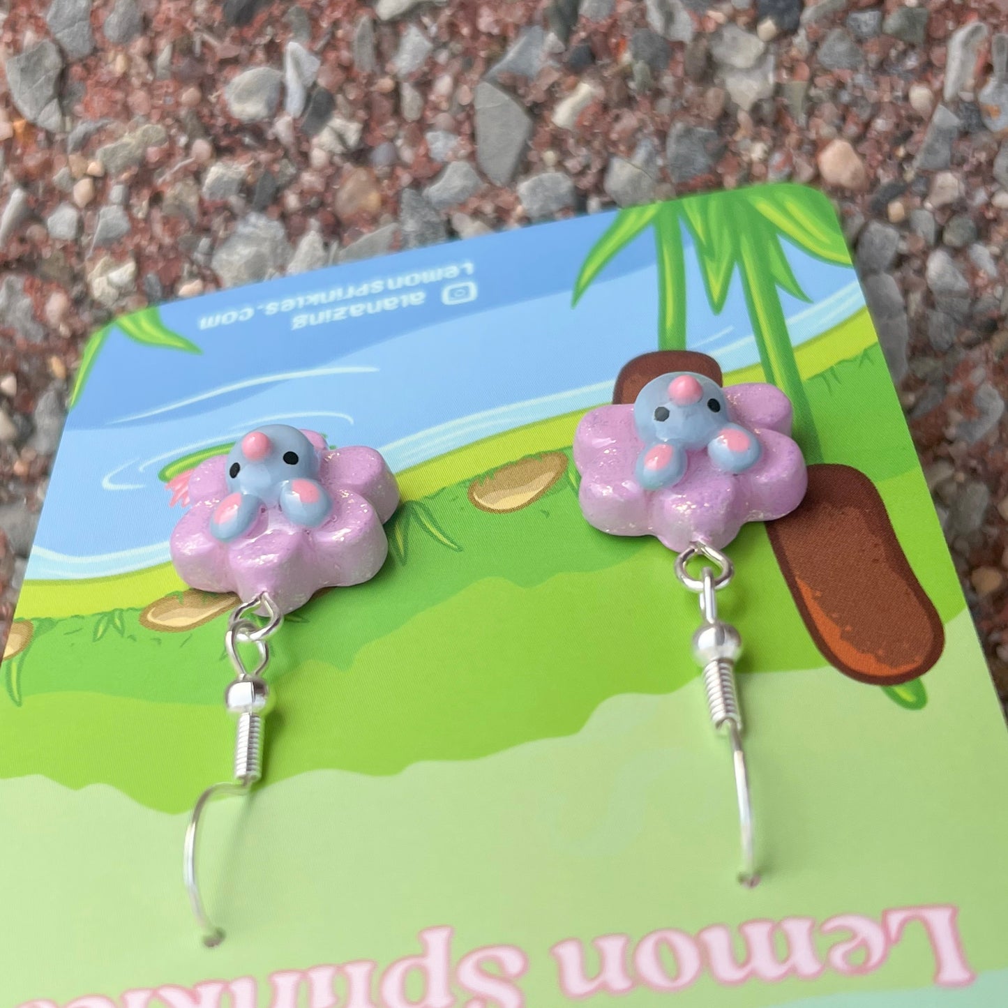 Rat Flower Clay Earrings