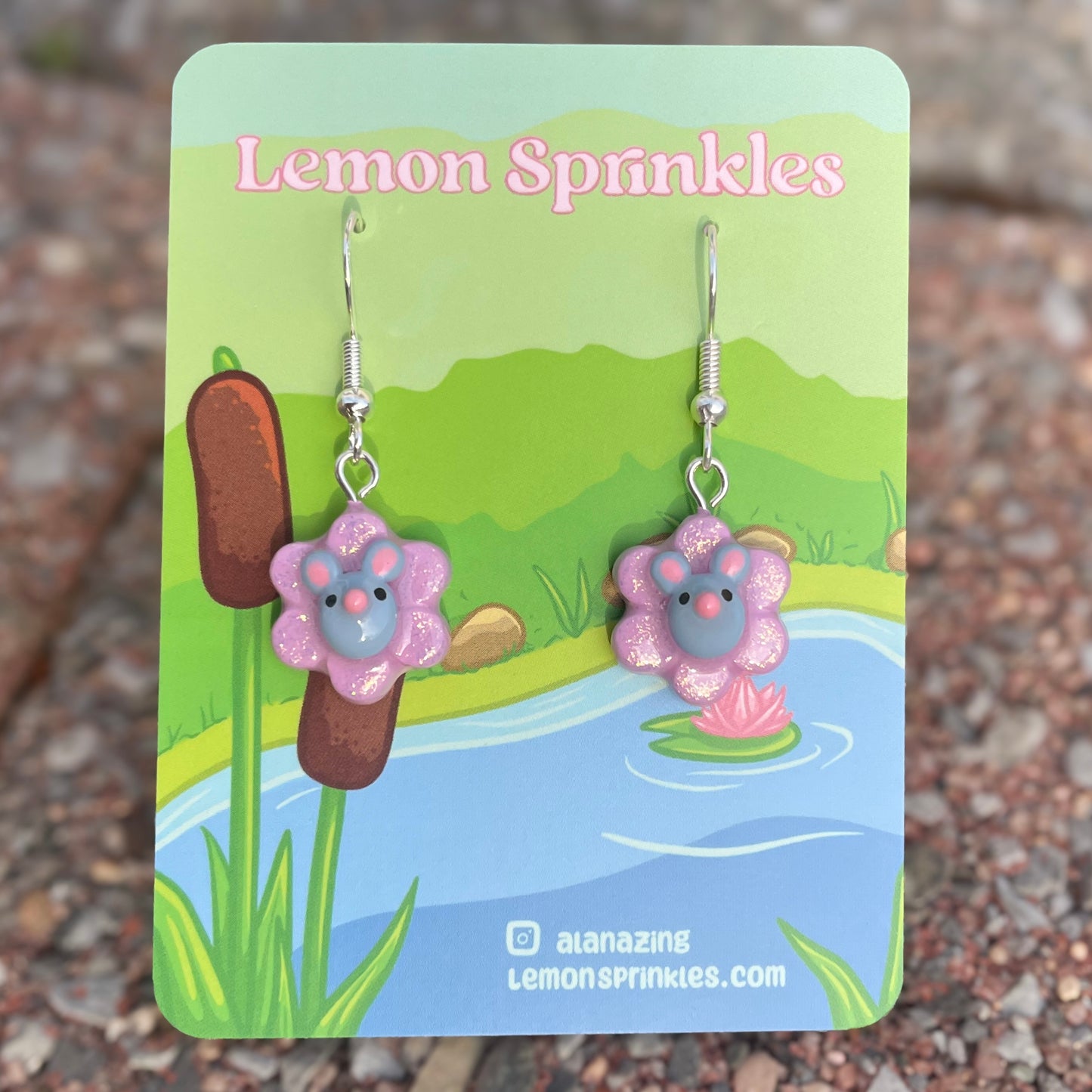 Rat Flower Clay Earrings