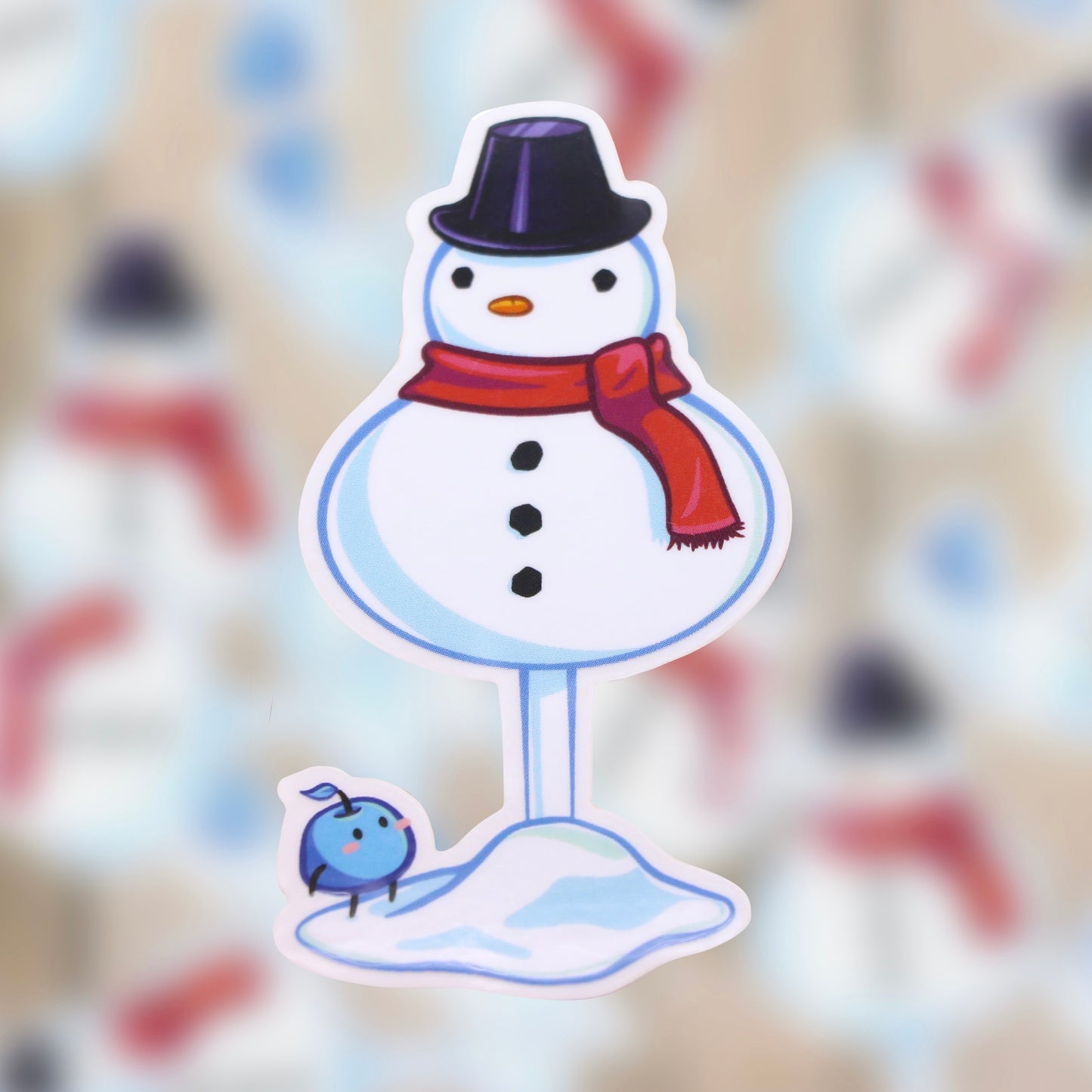 Snowman Scarecrow Clear Sticker