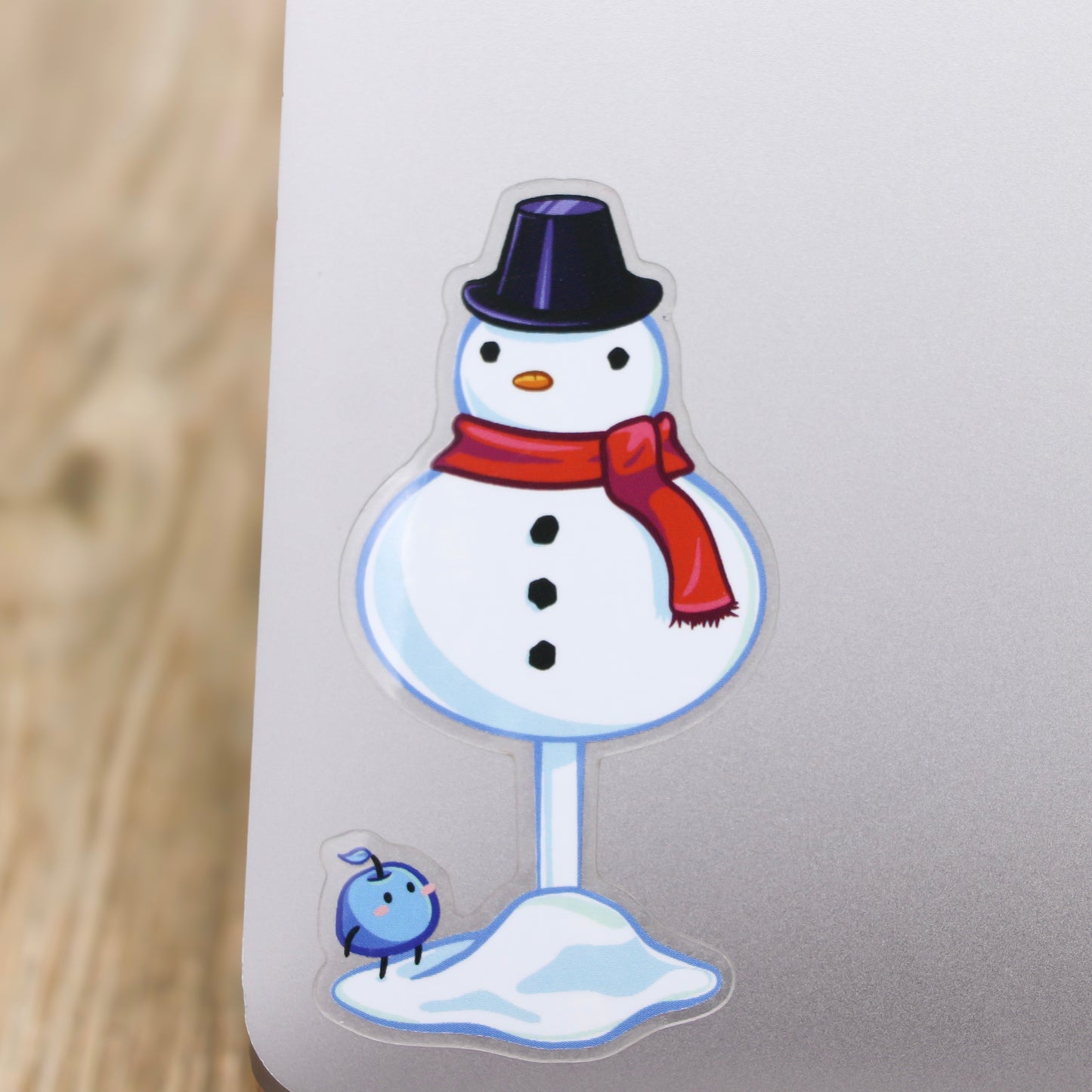 Snowman Scarecrow Clear Sticker