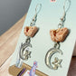 Flocked Moth Earrings