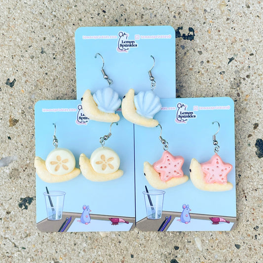 Beachy Snail Clay Earrings
