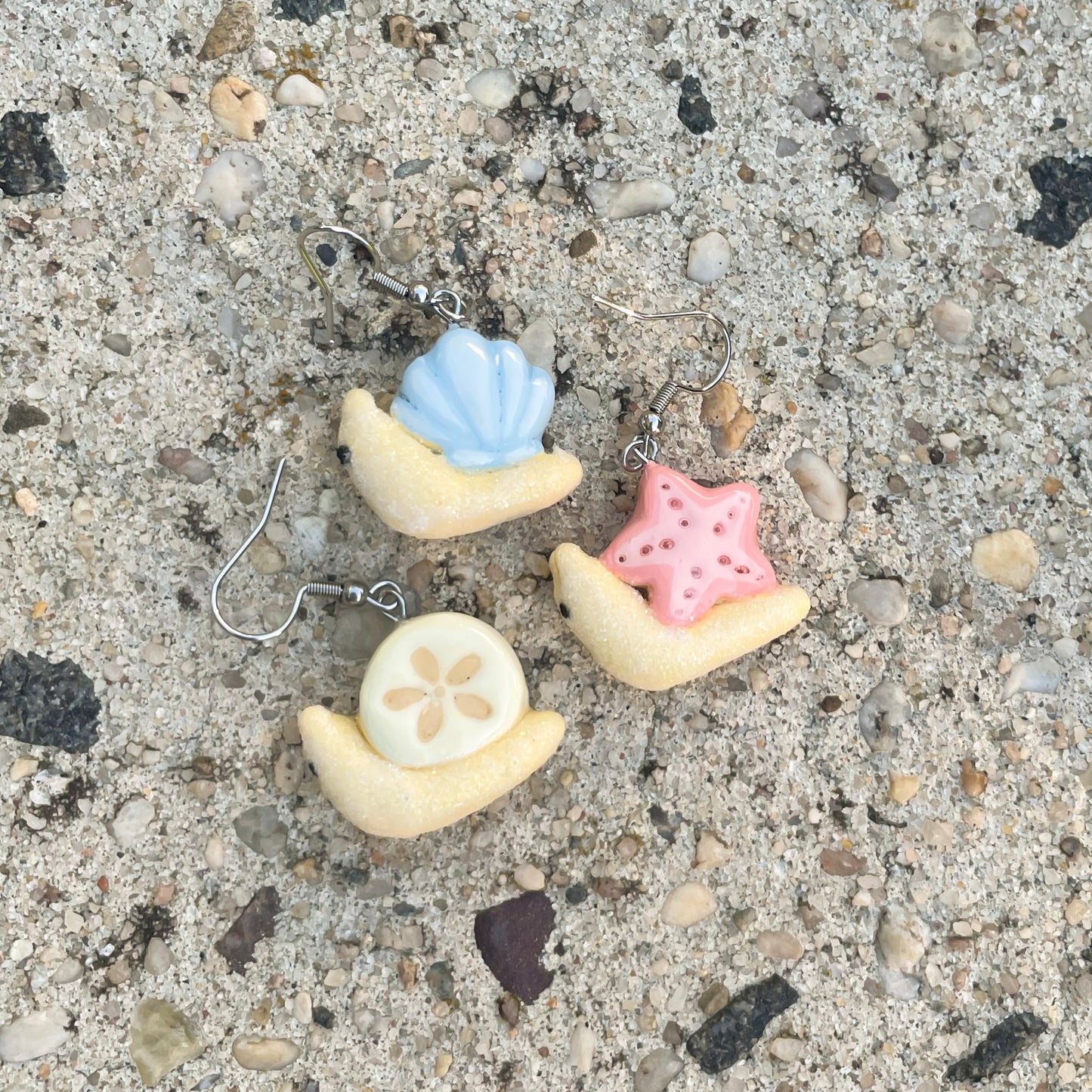Beachy Snail Clay Earrings