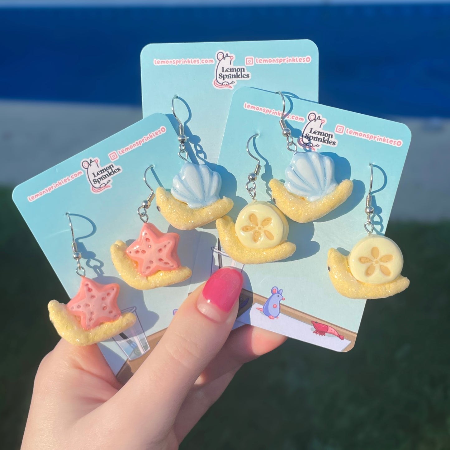 Beachy Snail Clay Earrings