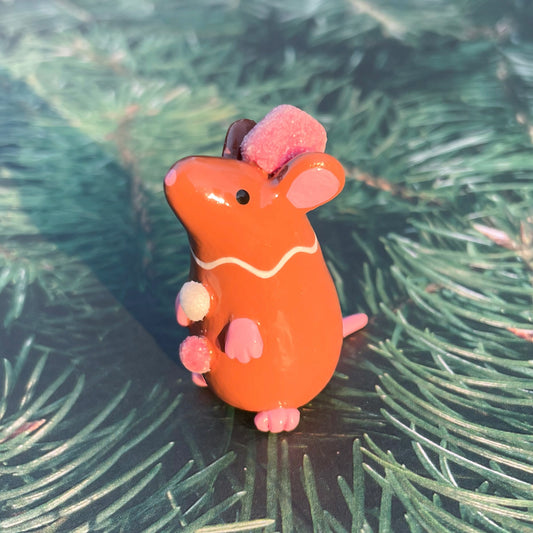Gingerbread Rat Clay Figure | 1.5 in.