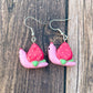 Strawberry Snail Clay Earrings