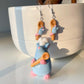 Rat on Spoon Clay Earrings