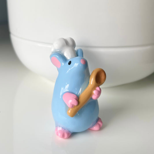 Chef Rat With Spoon Clay Figure
