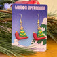 Christmas Tree Snail Clay Earrings