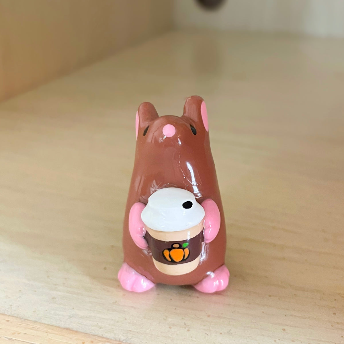Pumpkin Spice Latte Rat Clay Figure| 1.5 in.