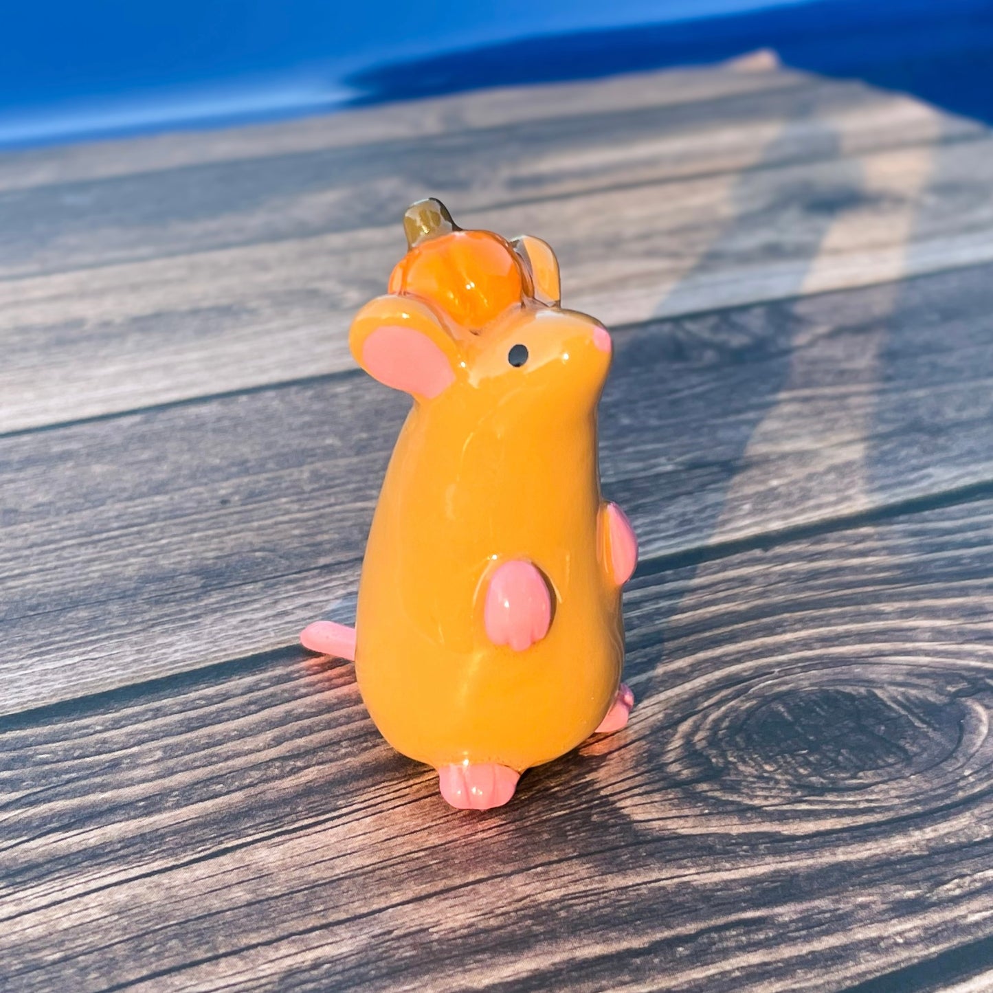 Pumpkin Rat Clay Figure | 1.5 in.