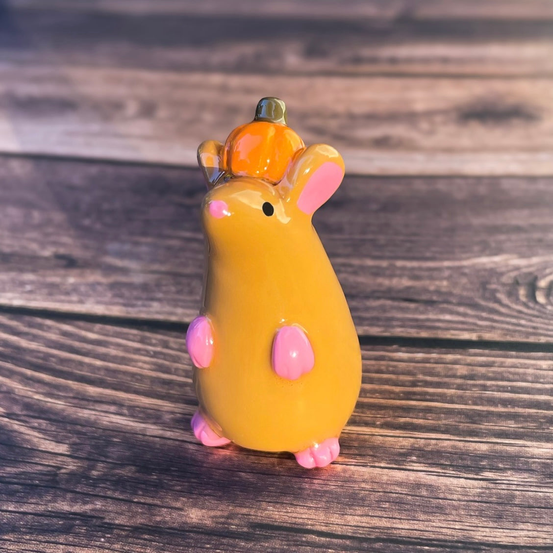 Pumpkin Rat Clay Figure | 1.5 in.