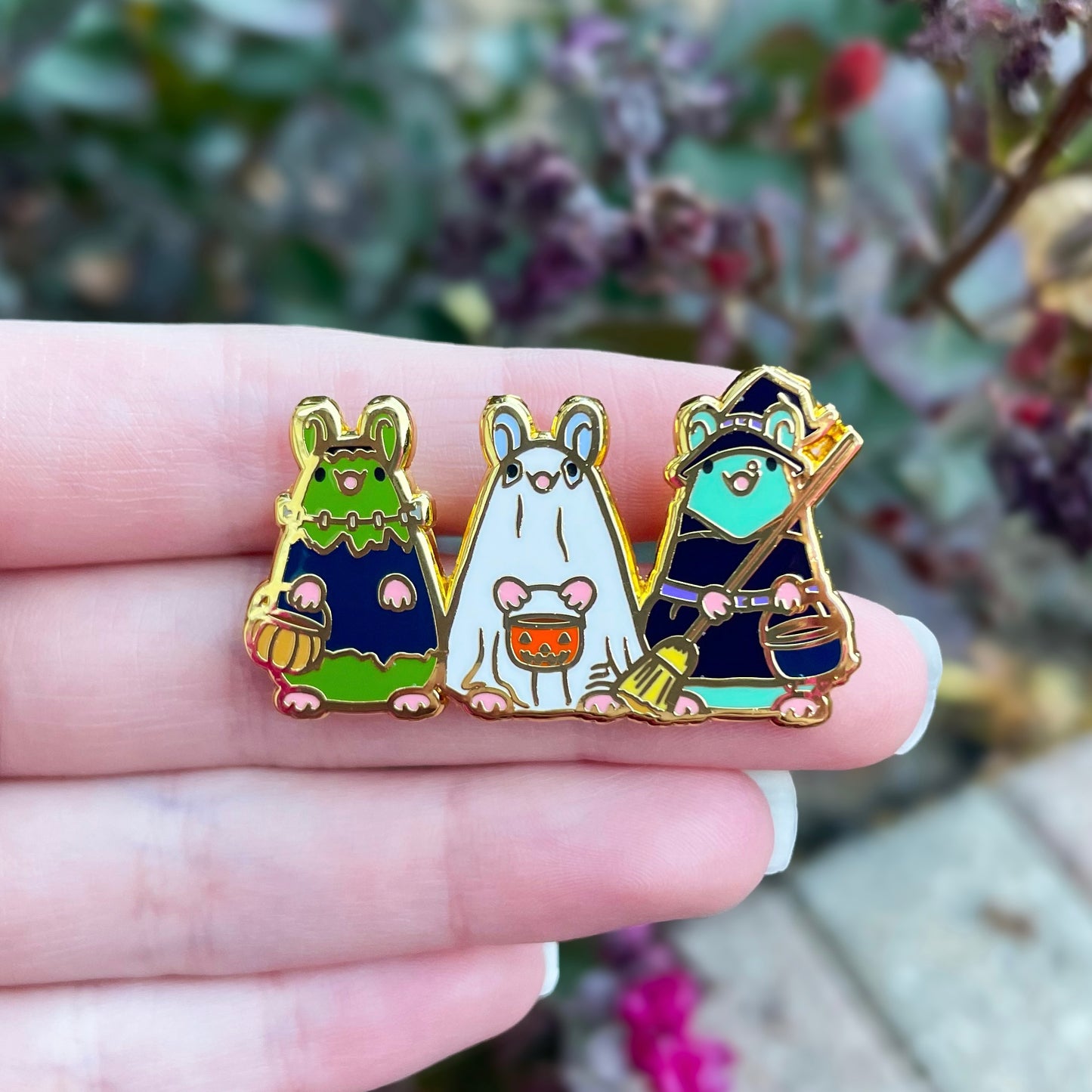 Trick-Or-Treat Rats Enamel Pin