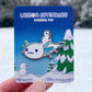 Winter Snowman Axolotl Enamel Pin