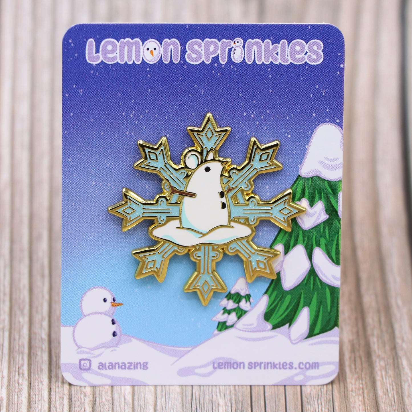 Snowflake Rat Glitter Enamel Pin