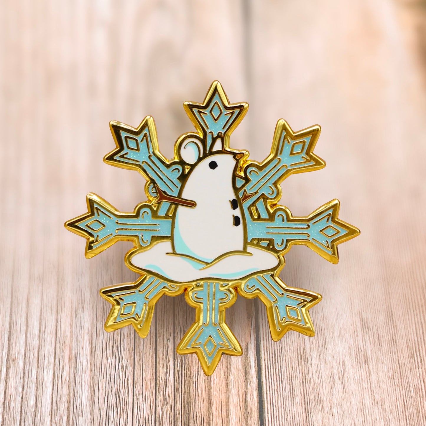 Snowflake Rat Glitter Enamel Pin