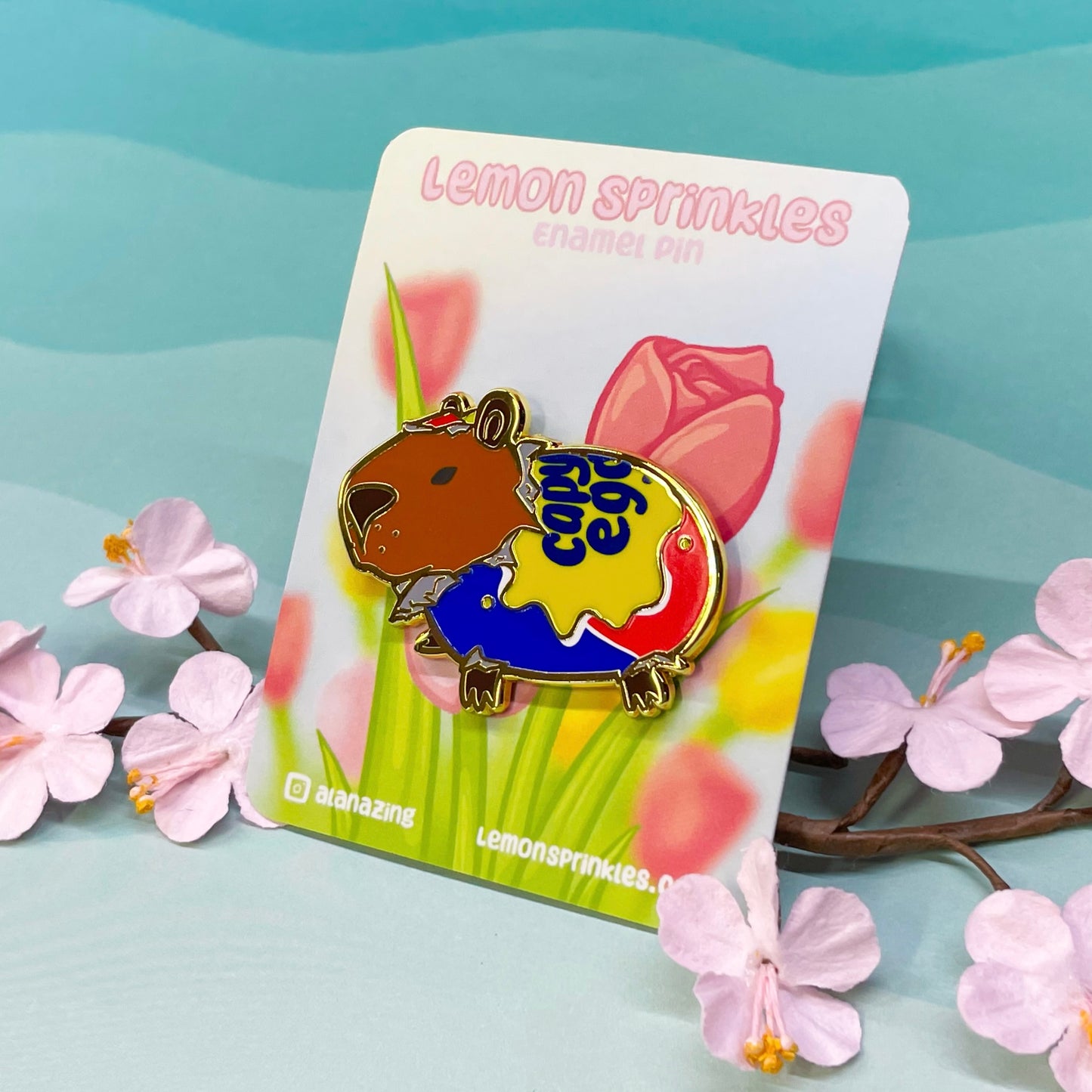 Capybara Creme Egg Enamel Pin