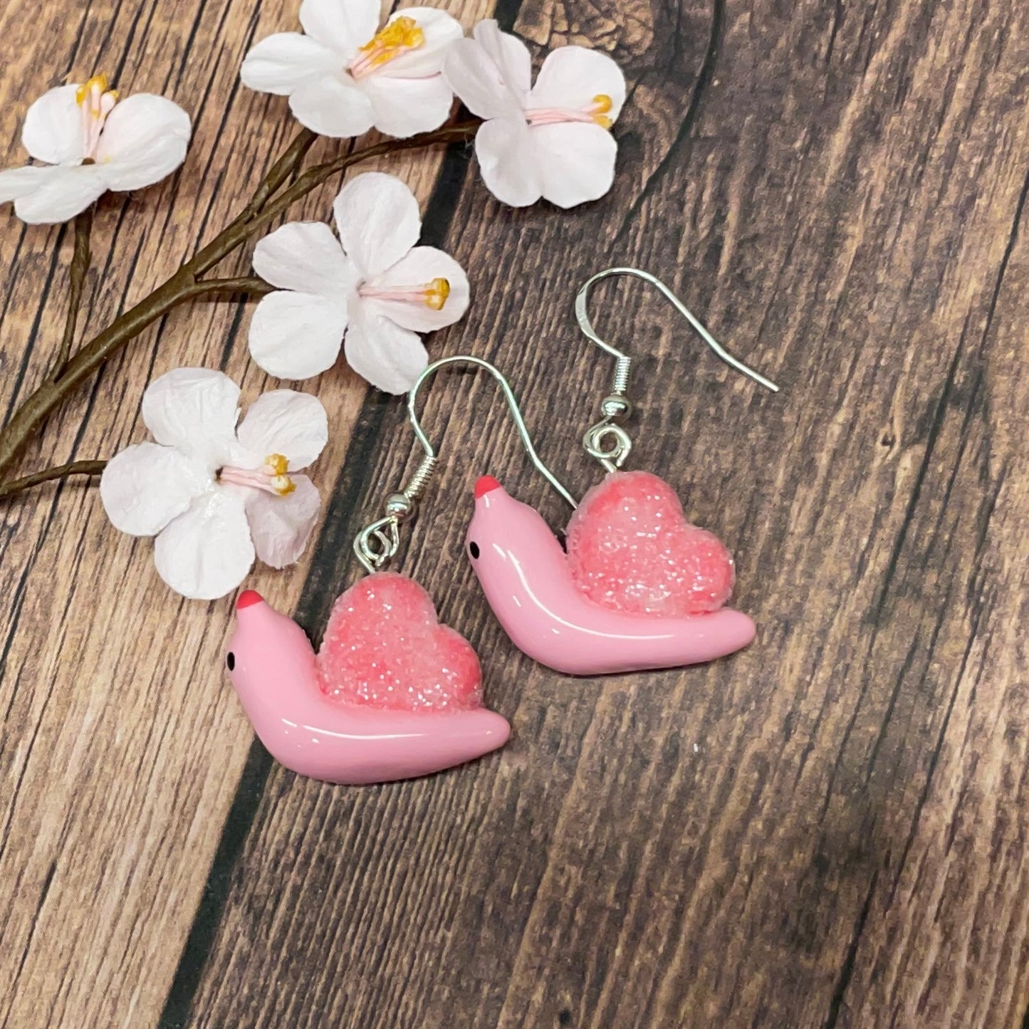 Sugar Heart Snail Clay Earrings