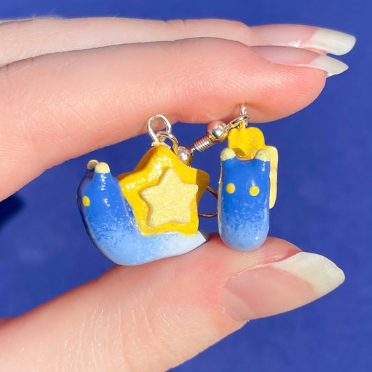 Starry Night Snail Clay Earrings