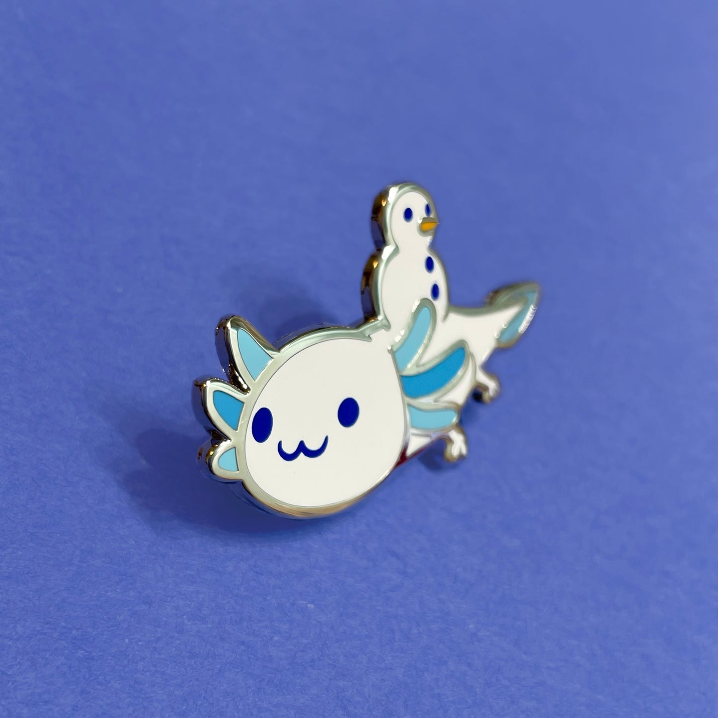 Winter Snowman Axolotl Enamel Pin