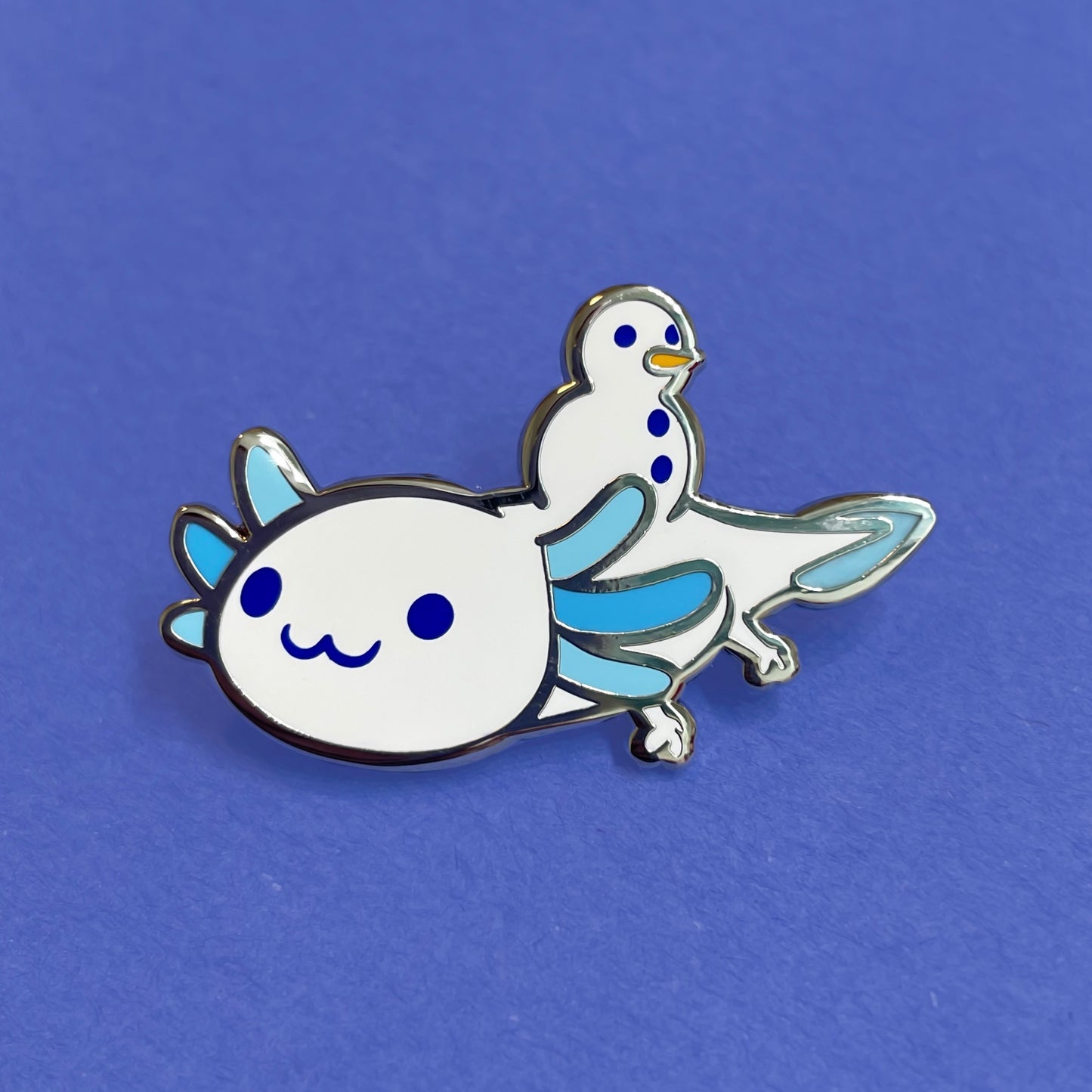 Winter Snowman Axolotl Enamel Pin