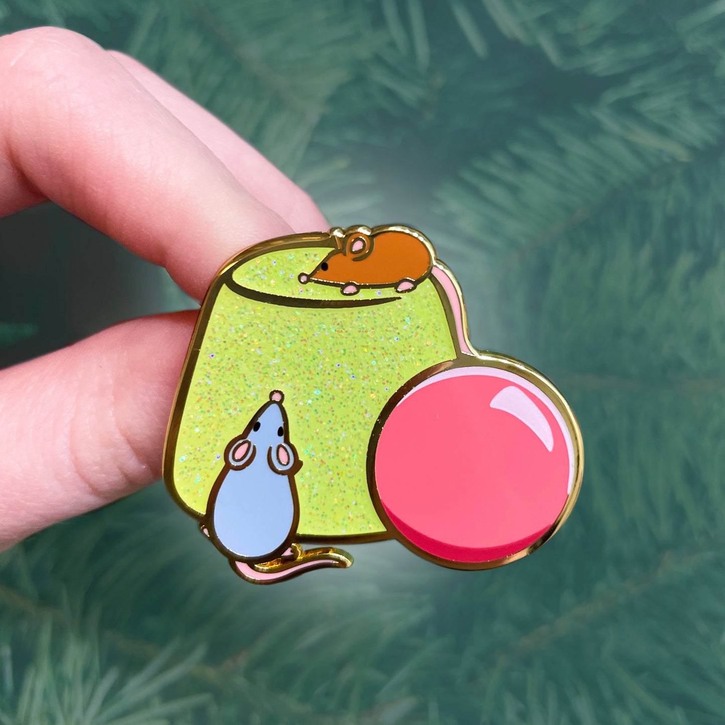 Gumdrop Rats Enamel Glitter Pin