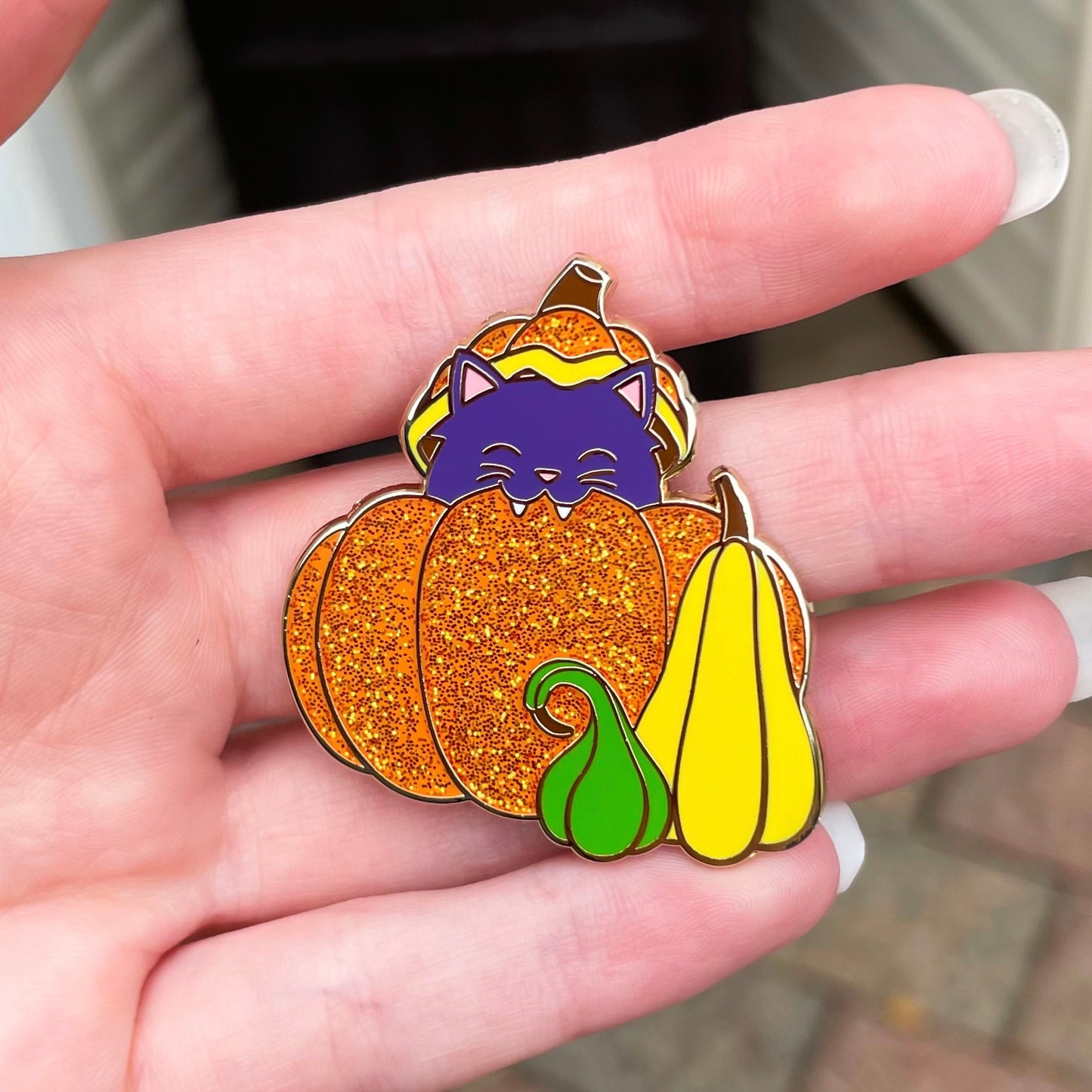 Cat Pumpkin Enamel Pin