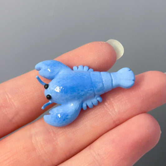 Blue Lobster Clay Figure