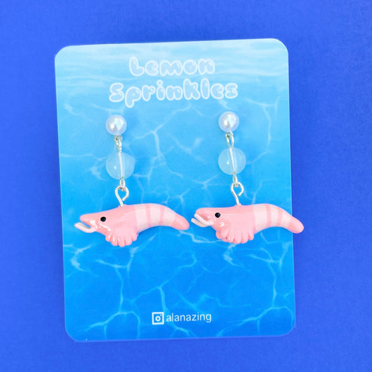Pink Shrimp Clay Earrings